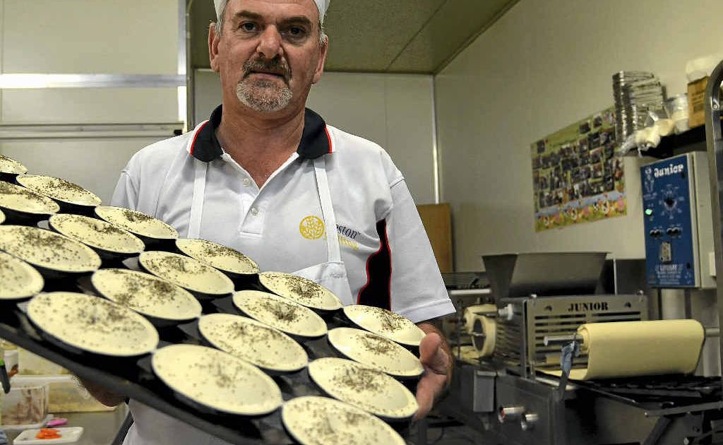 Brad Steele of Steele’s Bakery, is stoked with the new pie machine.
